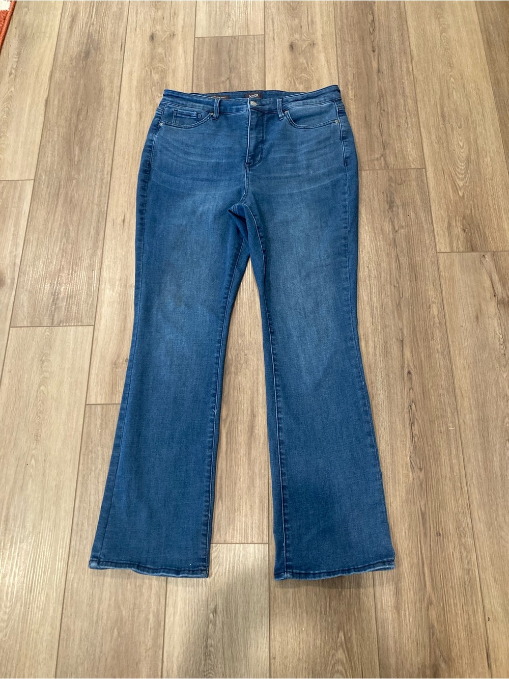 NYDJ Billie Mini Bootcut Jeans with High Rise Lift Tuck - Size 12